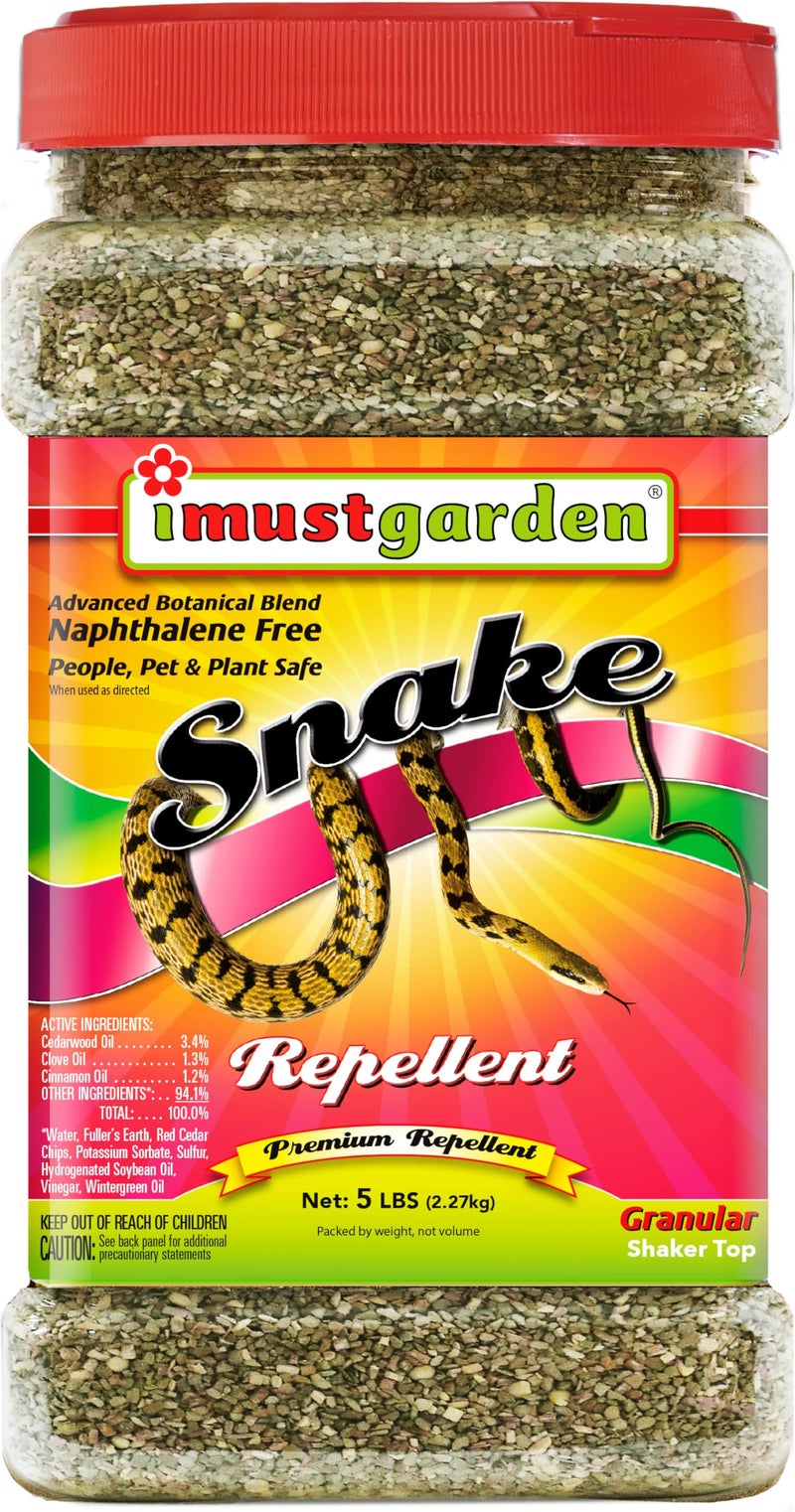 IMUSTGARDEN I Must Garden Snake Repellent: Powerful All-Natural Protection â€“ 5 lb. Granular Shaker Jar - Image 1